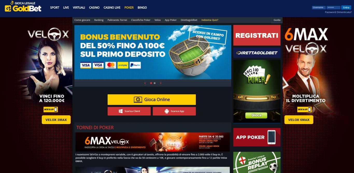 Goldbet Bonus Benvenuto